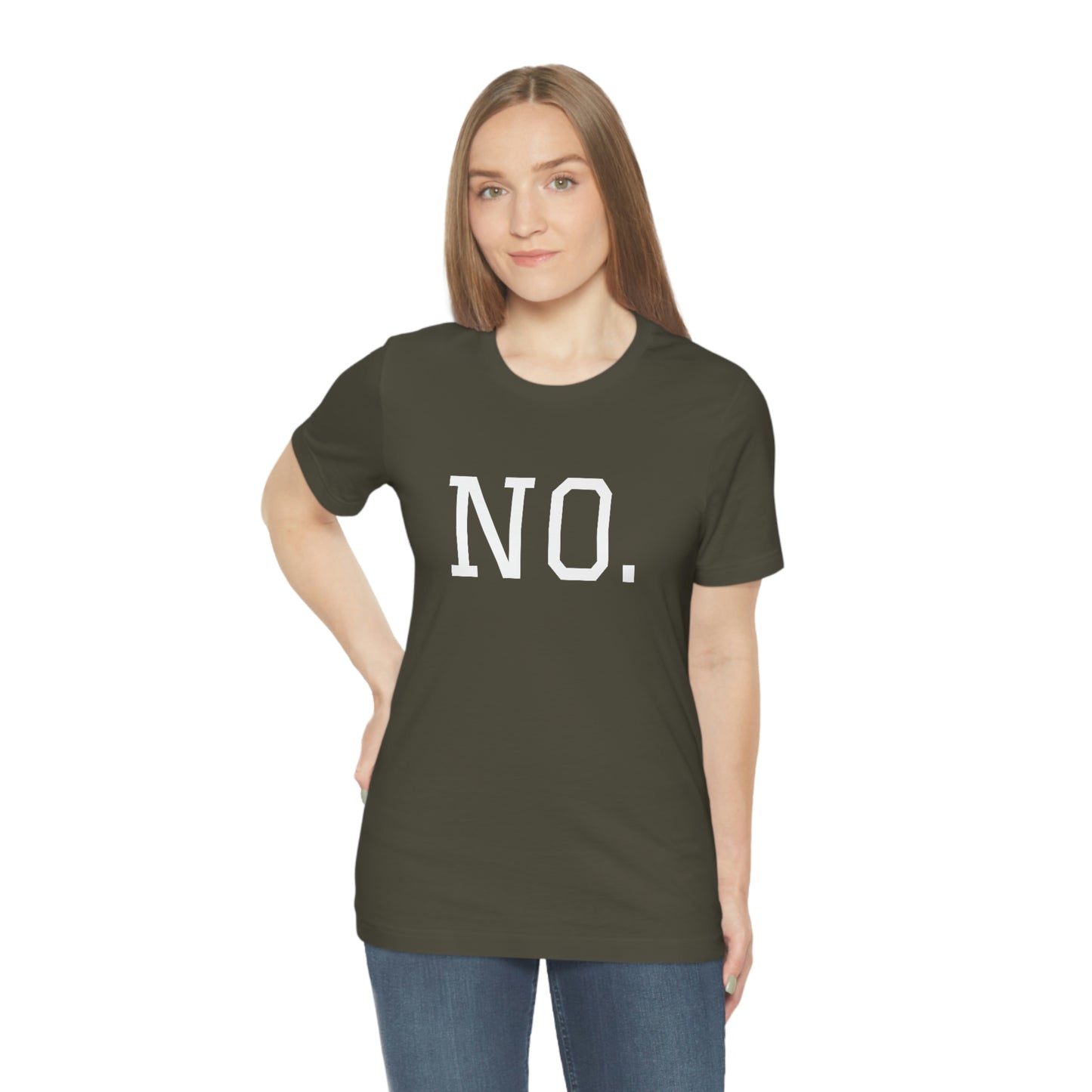 "NO" simplified Unisex Jersey Short Sleeve Tee