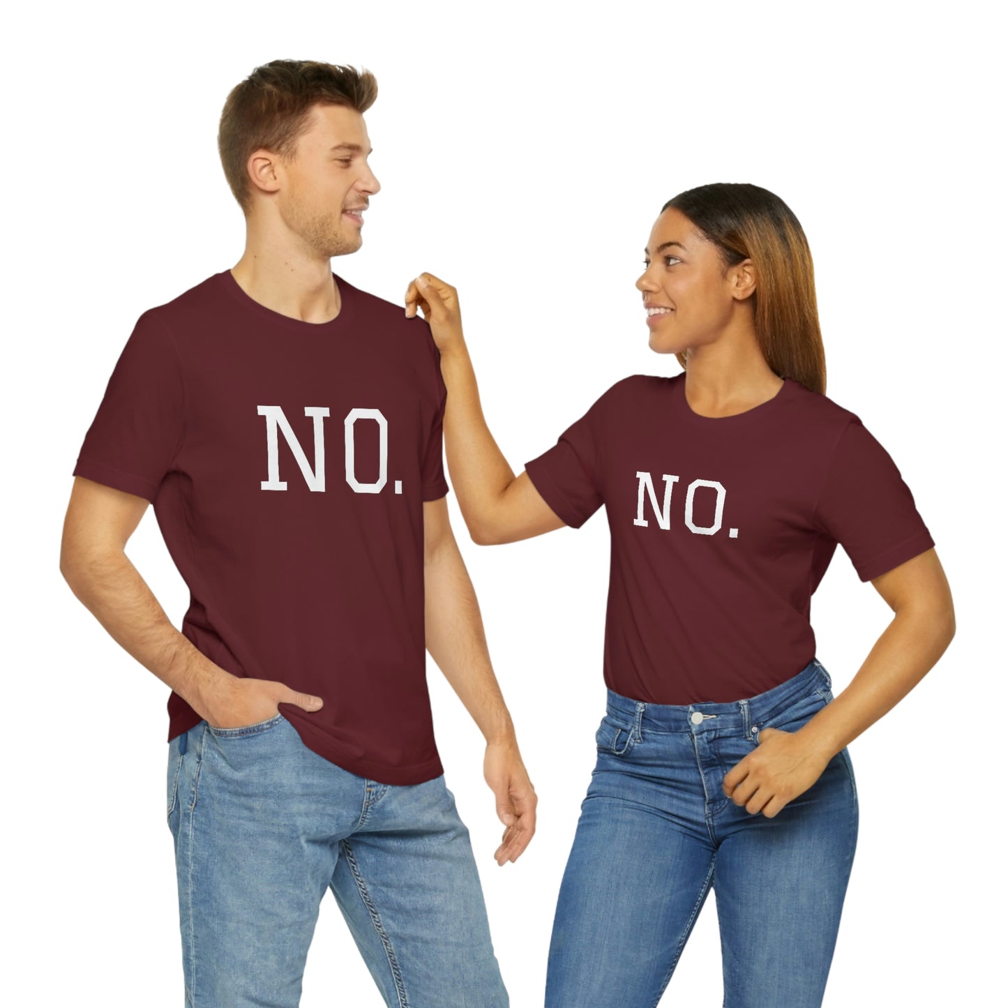 "NO" simplified Unisex Jersey Short Sleeve Tee