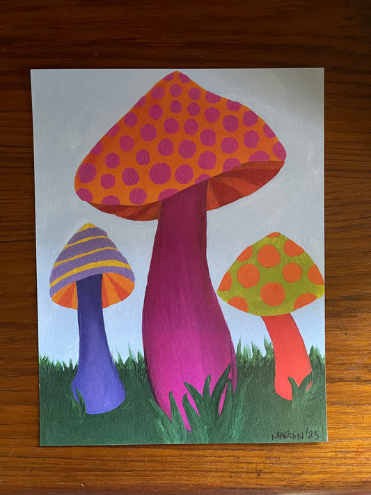 Colorful Mushies 8.5x11” print - FREE SHIPPING IN THE US