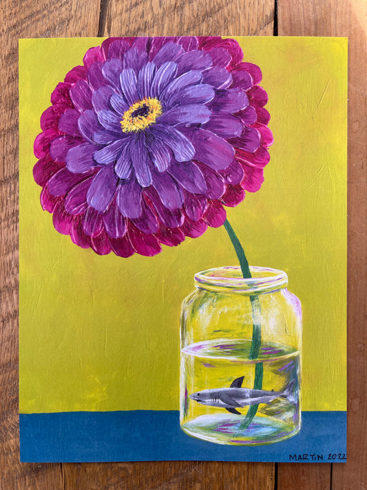 Shark in a jar 8.5x 11” print - free shipping in US