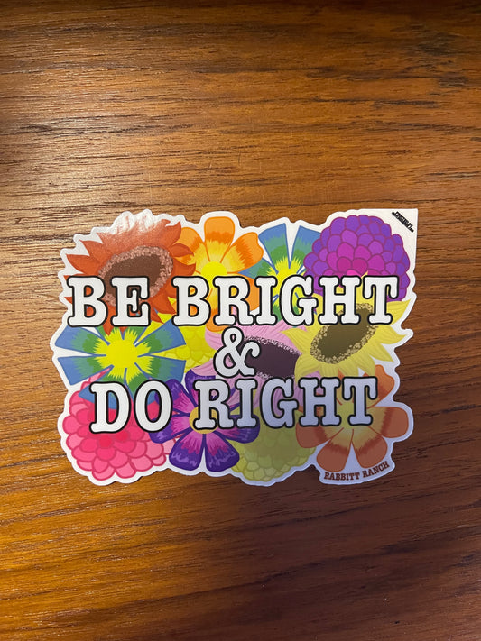 BE BRIGHT DO RIGHT sticker - 5x3” - FREE SHIPPING IN U.S.
